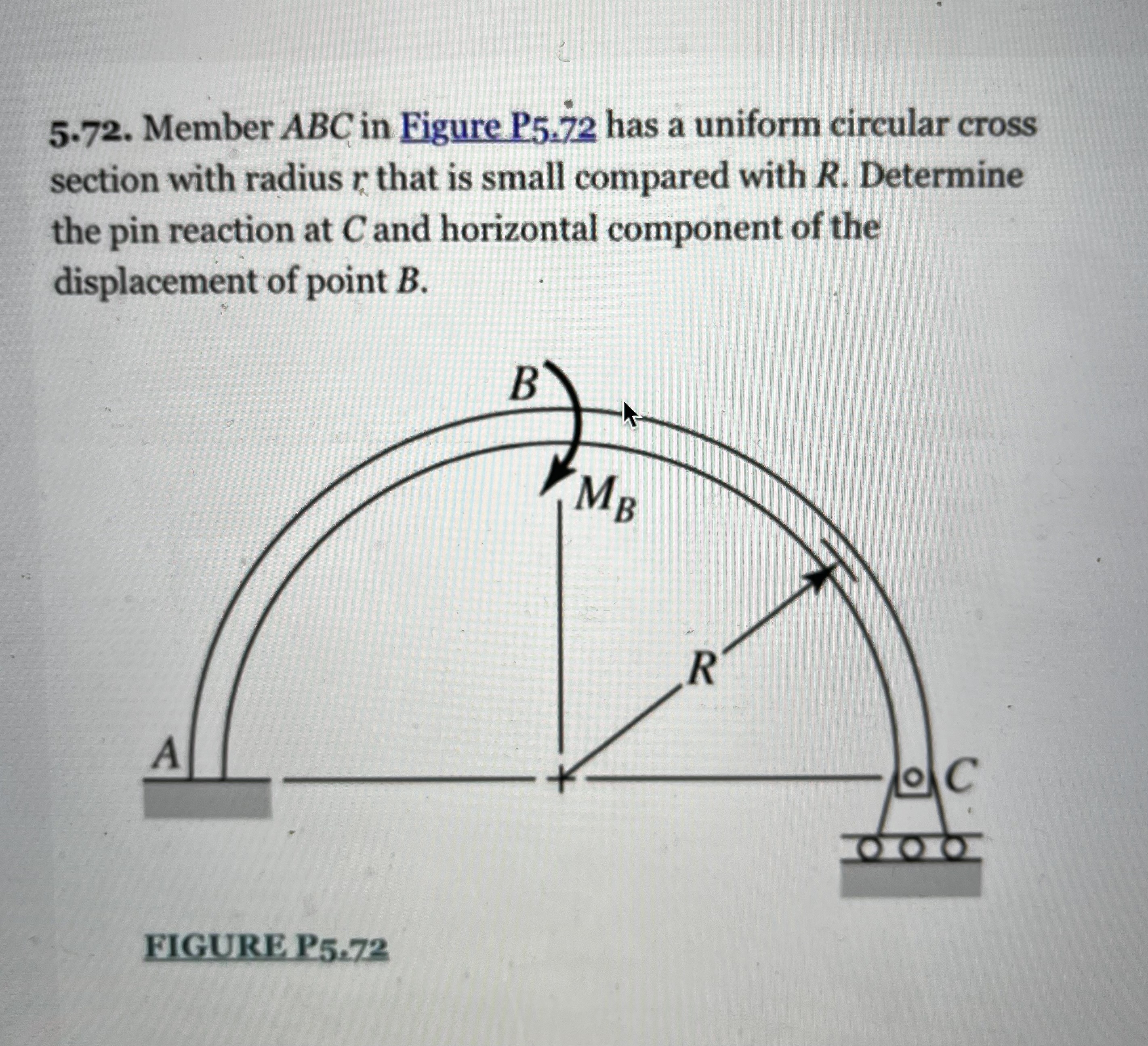 5 . 7 2 . Member ABC in Figure P 5 . 7 2 has a