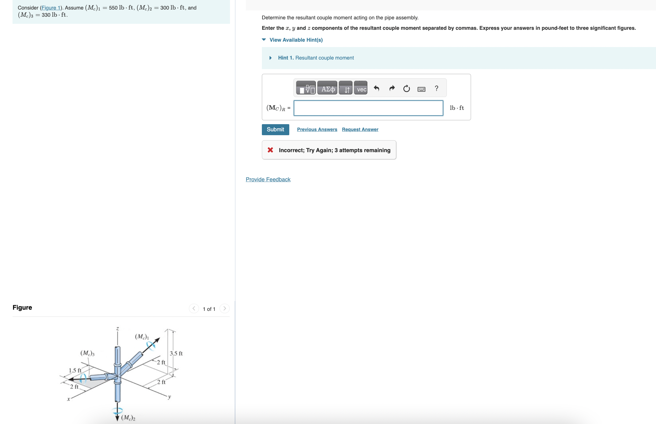 Consider ( Figure 1 ) . Assume ( M c ) 1 = 5 5 0
