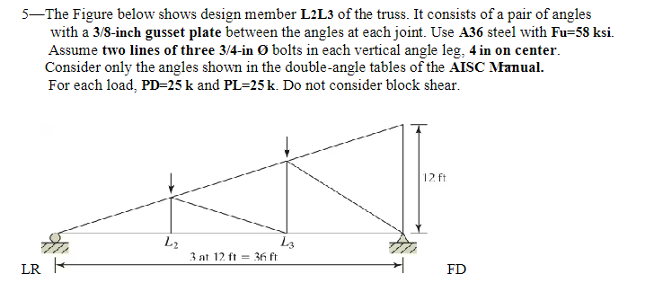 The Figure below shows design member L 2 L 3 of