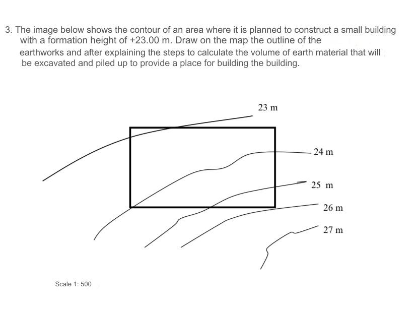 The image below shows the contour of an area