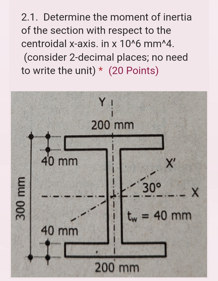 2 . 1 . Determine the moment of inertia of the