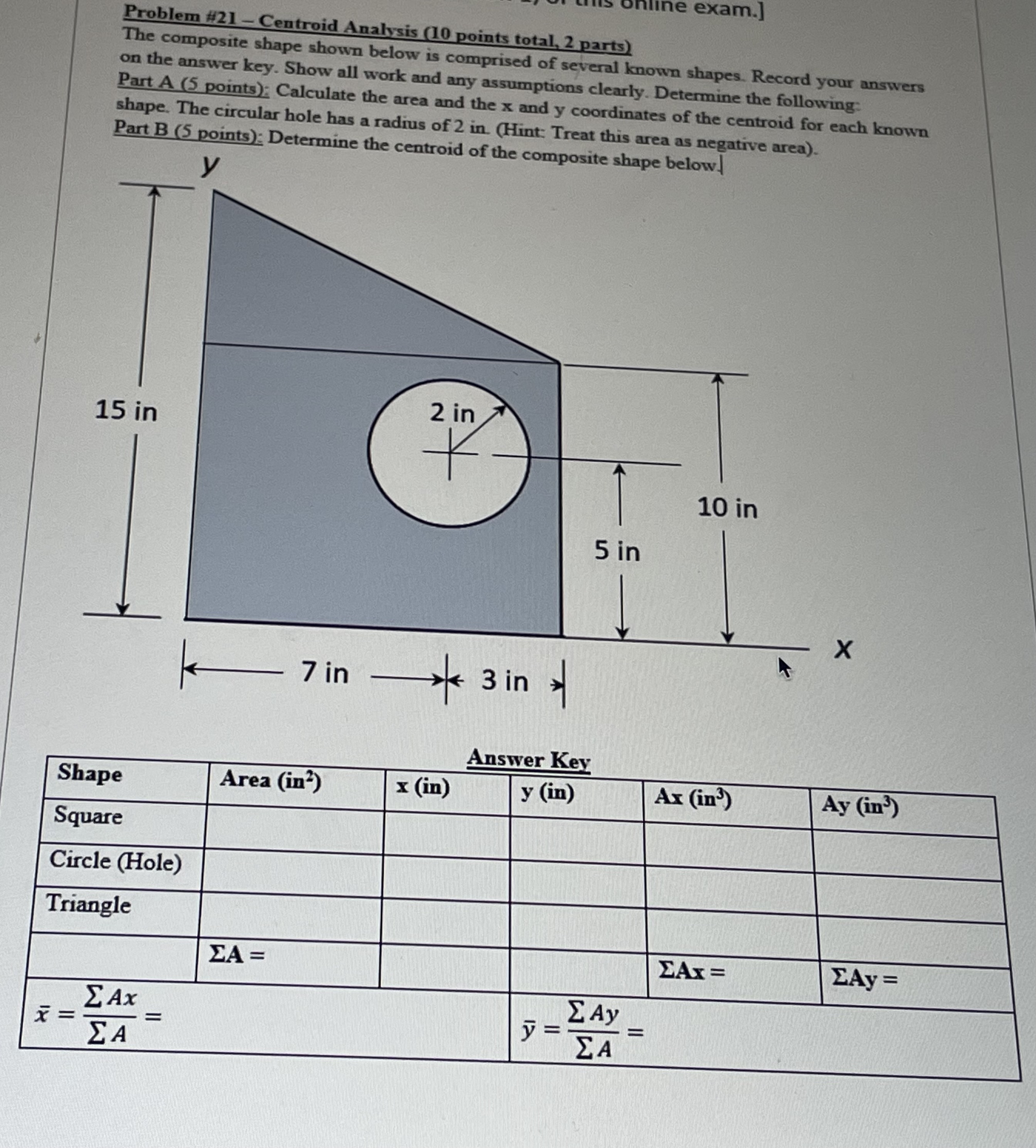 Problem # 2 1 - Centroid Analysis ( 1 0 points