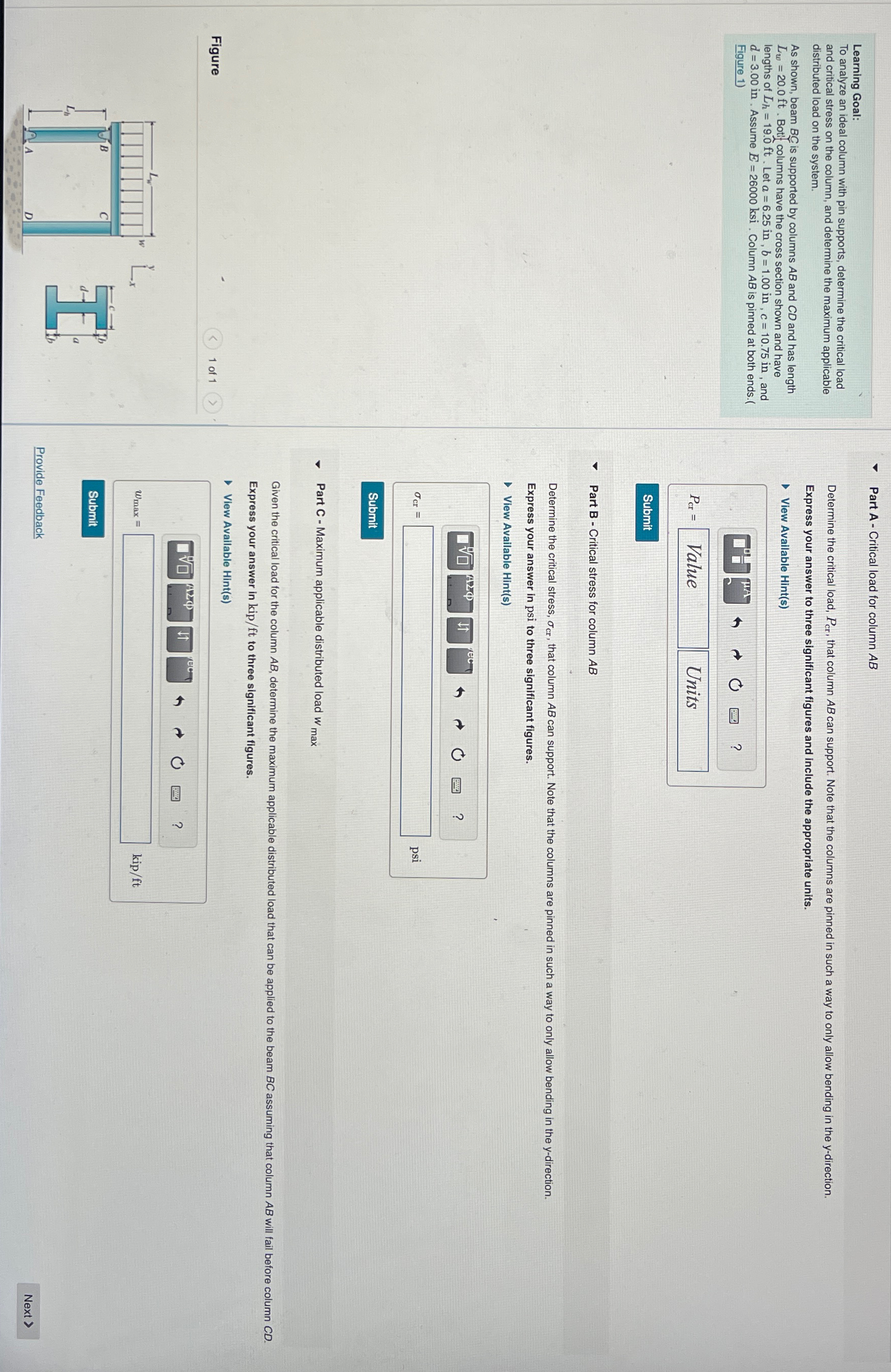 Learning Goal: To analyze an ideal column with