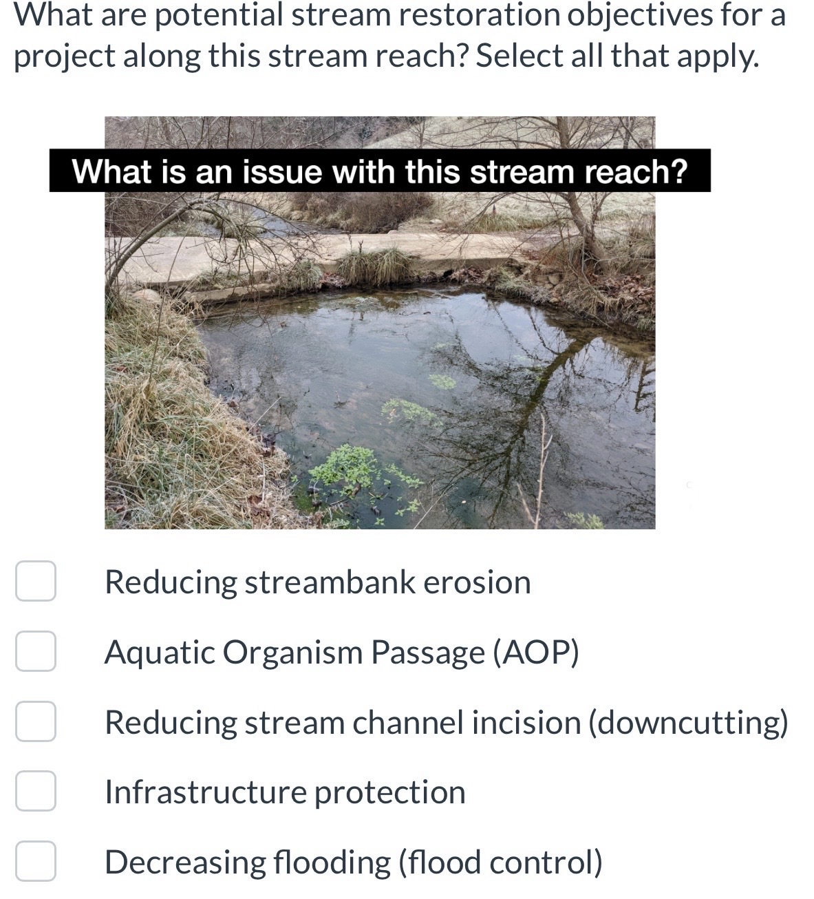 What are potential stream restoration objectives