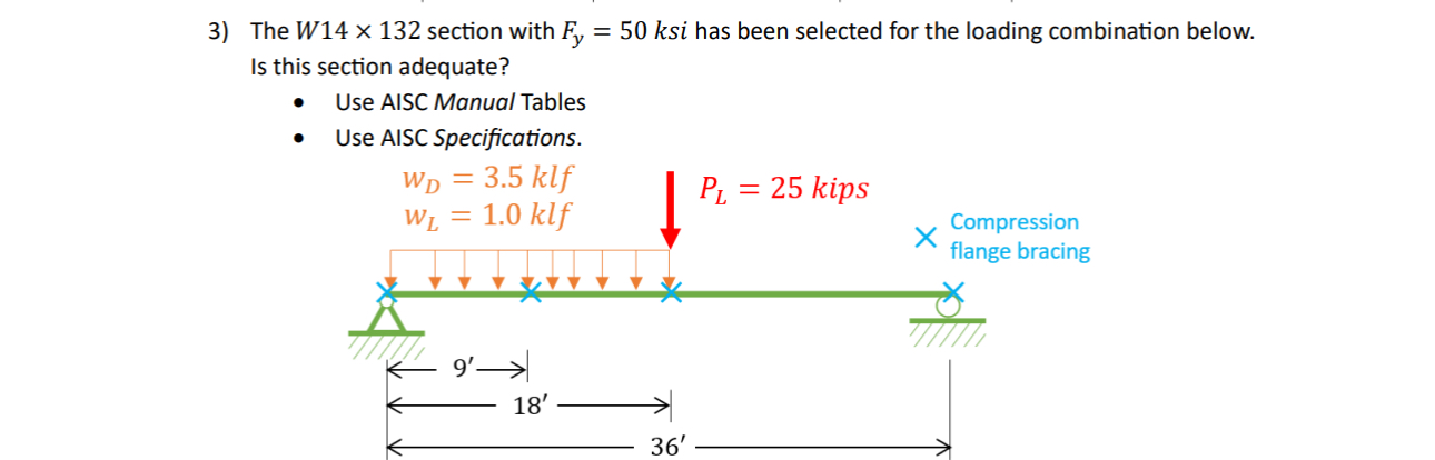 The W 1 4 1 3 2 section with F y = 5 0 ksi has