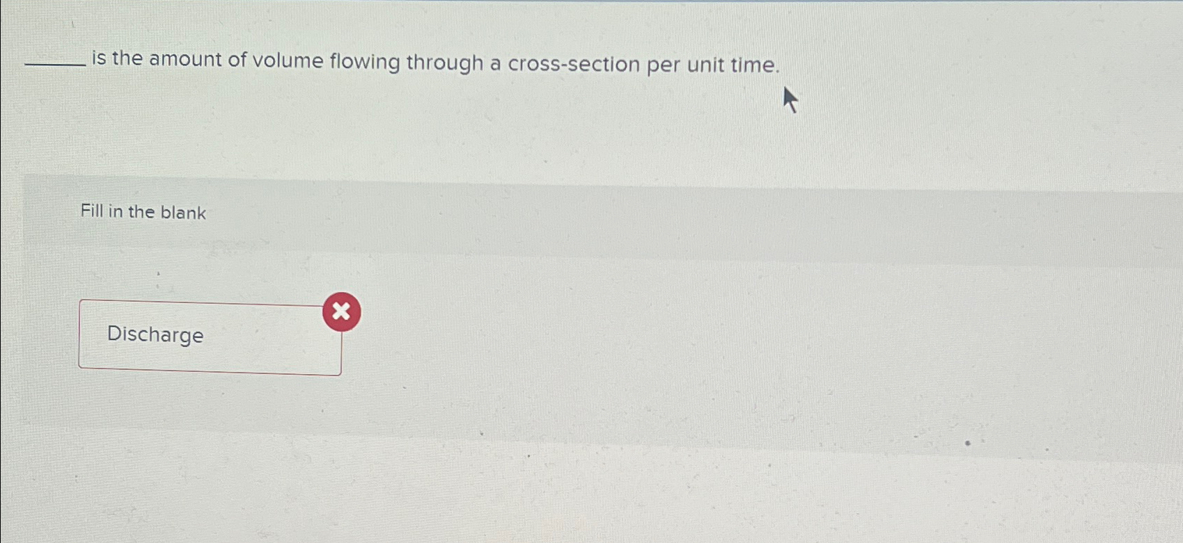 is the amount of volume flowing through a cross -