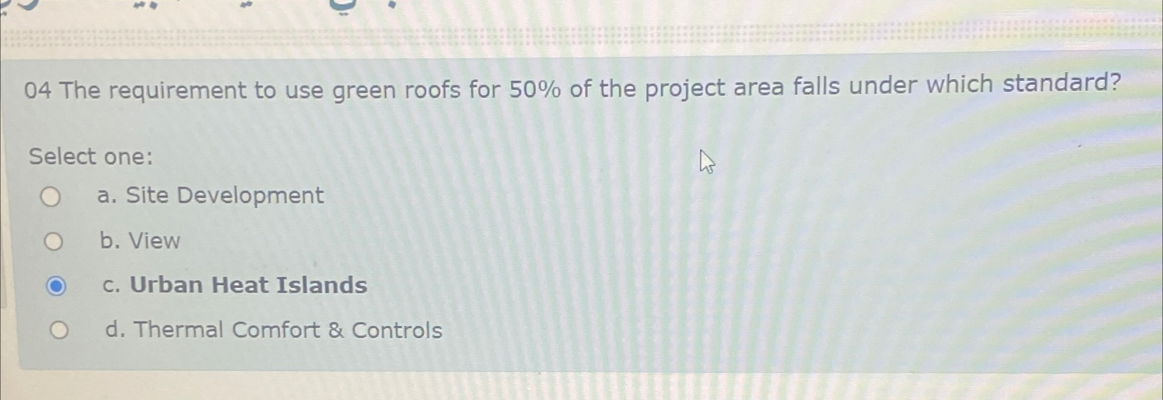 0 4 The requirement to use green roofs for 5 0 %
