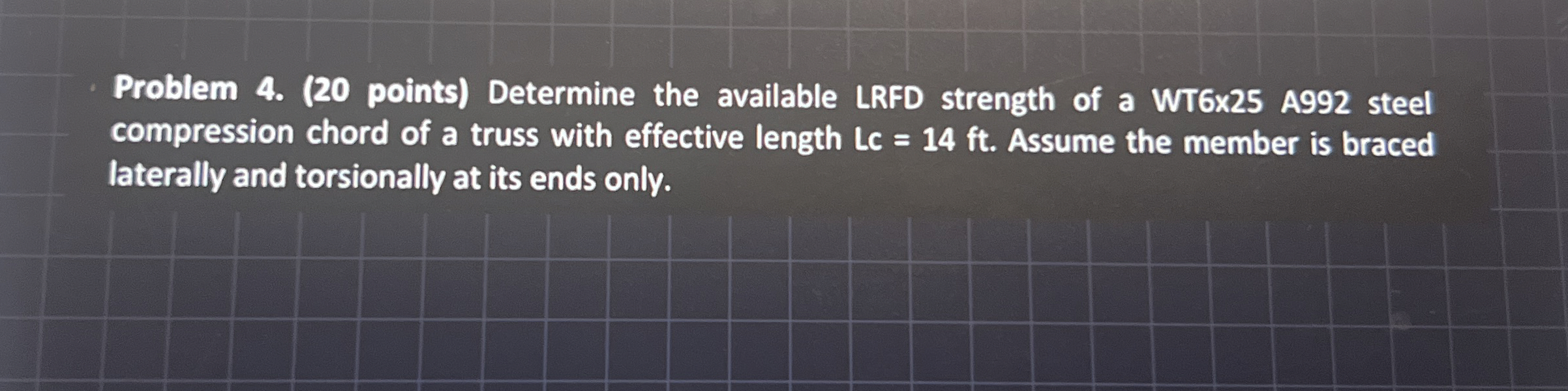 Problem 4 . ( 2 0 points ) Determine the