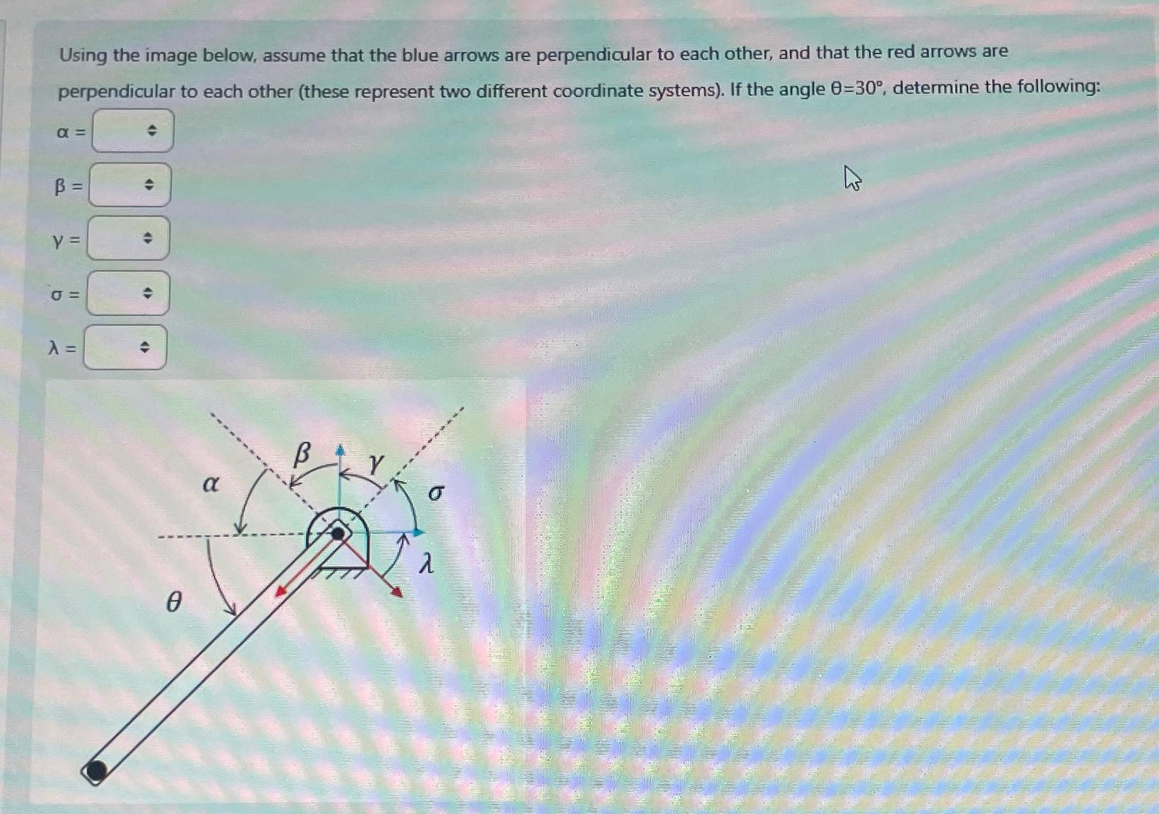 Using the image below, assume that the blue