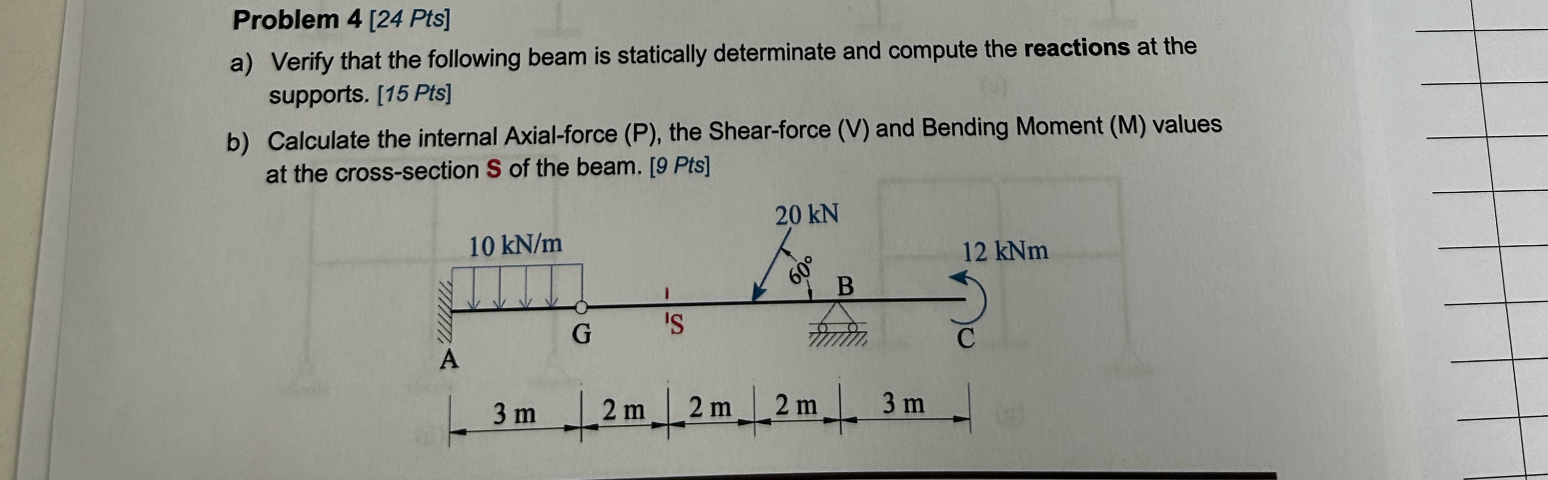 Problem 4 [ 2 4 Pts ] a ) Verify that the