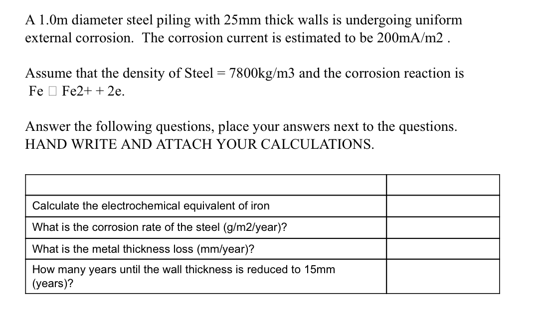 A 1 . 0 m diameter steel piling with 2 5 mm thick