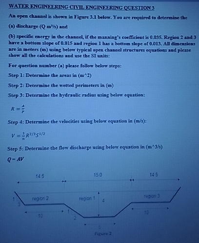 WATER ENGINEERING CIVIL ENGINEERING QUESTION 3 An