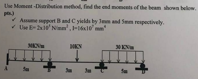 Use Moment - Distribution method, find the end