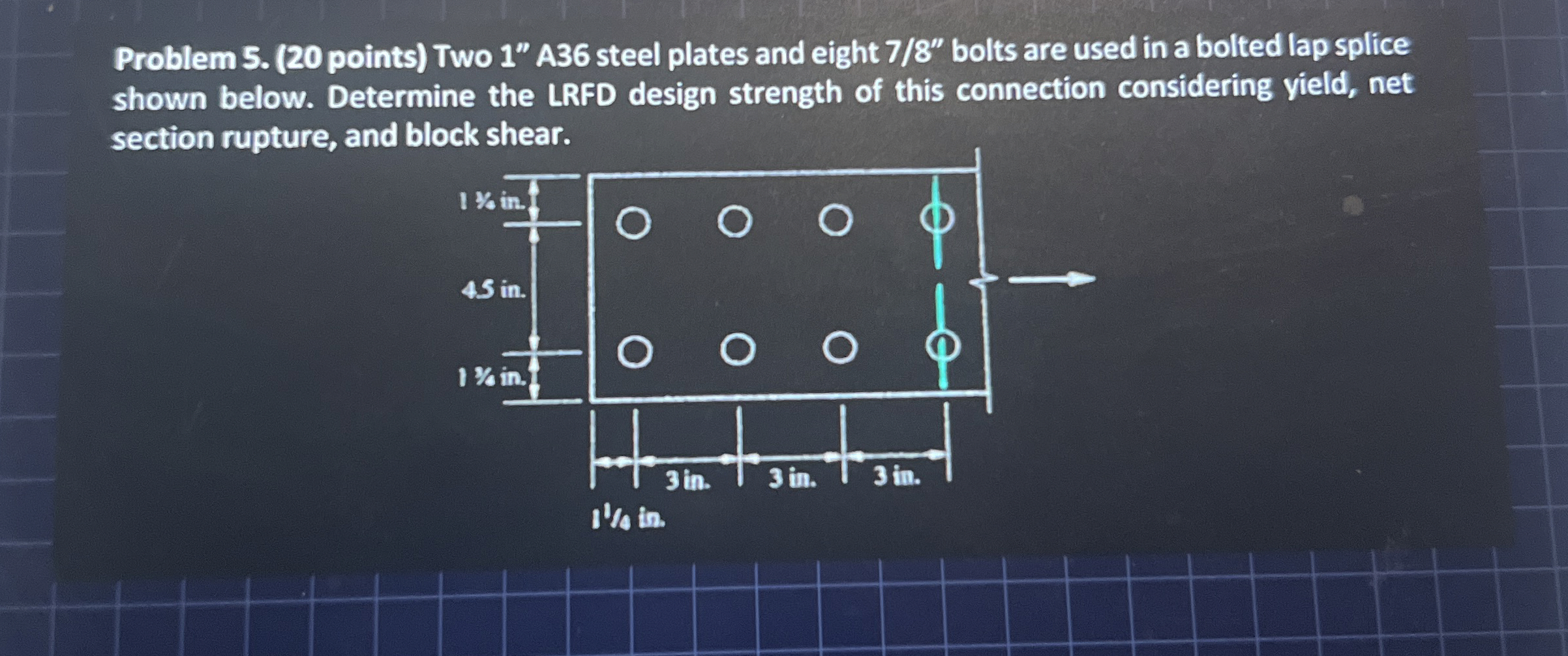 Problem 5 . ( 2 0 points ) Two 1 " A 3 6 steel