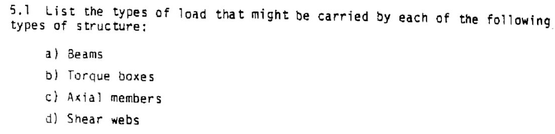 5 . 1 List the types of load that might be