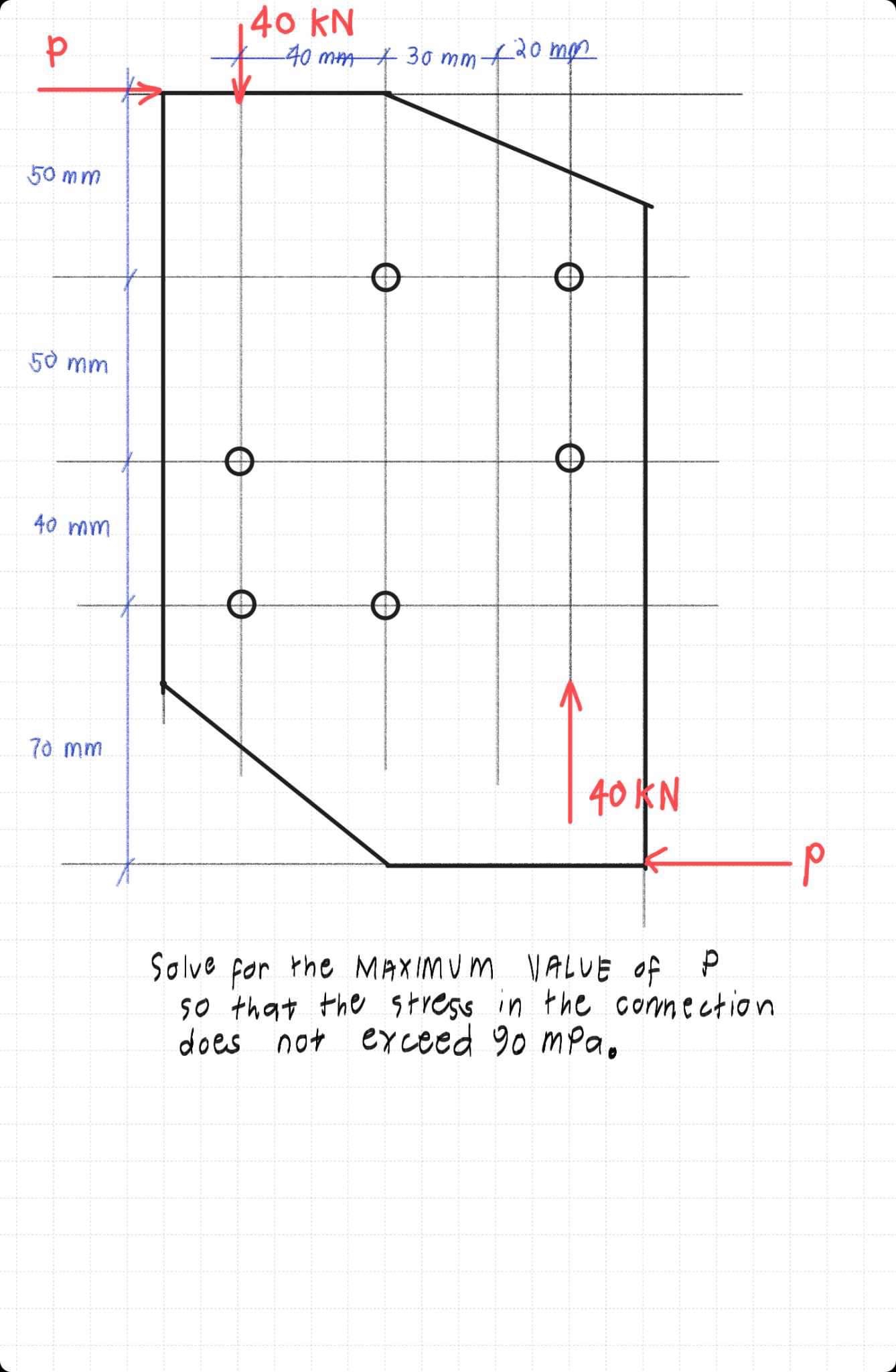 The diameter of the rivet is 2 2 mm . Provide