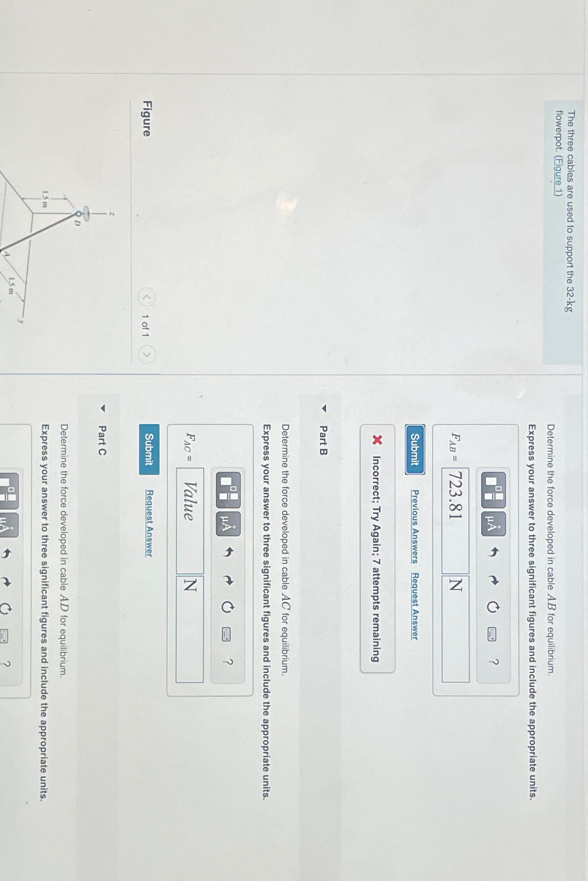The three cables are used to support the 3 2 - k