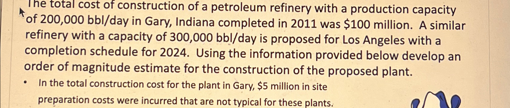 What is the variation in size between refineries