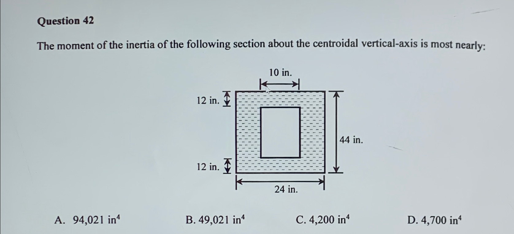 Question 4 2 The moment of the inertia of the
