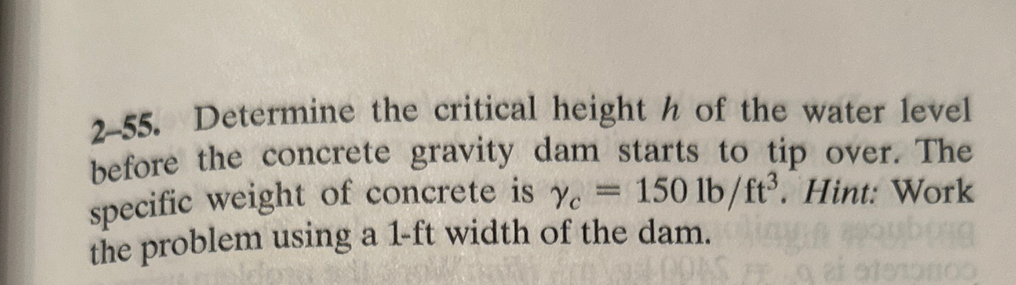 2 - 5 5 . Determine the critical height h of the