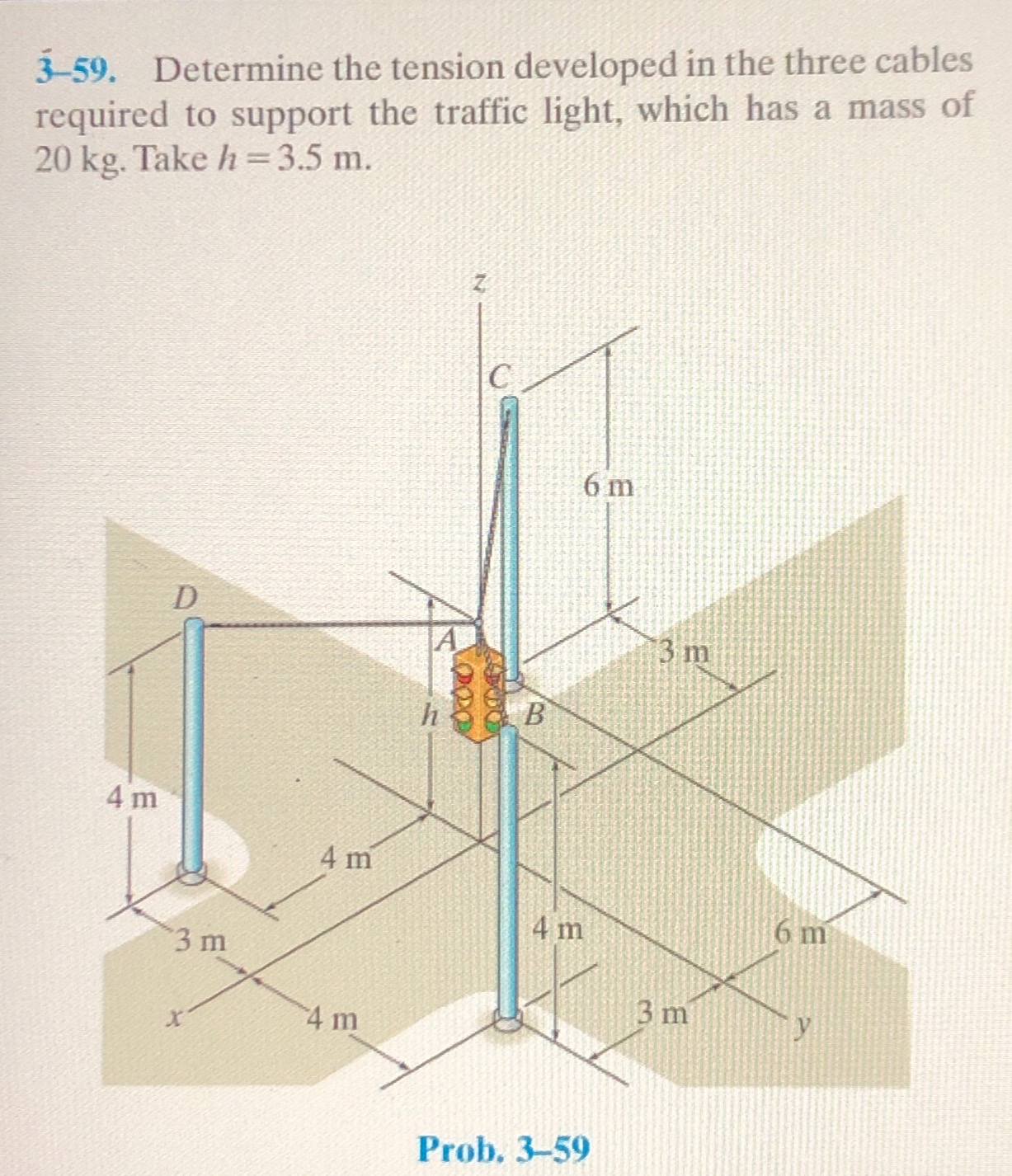 3 - 5 9 . Determine the tension developed in the