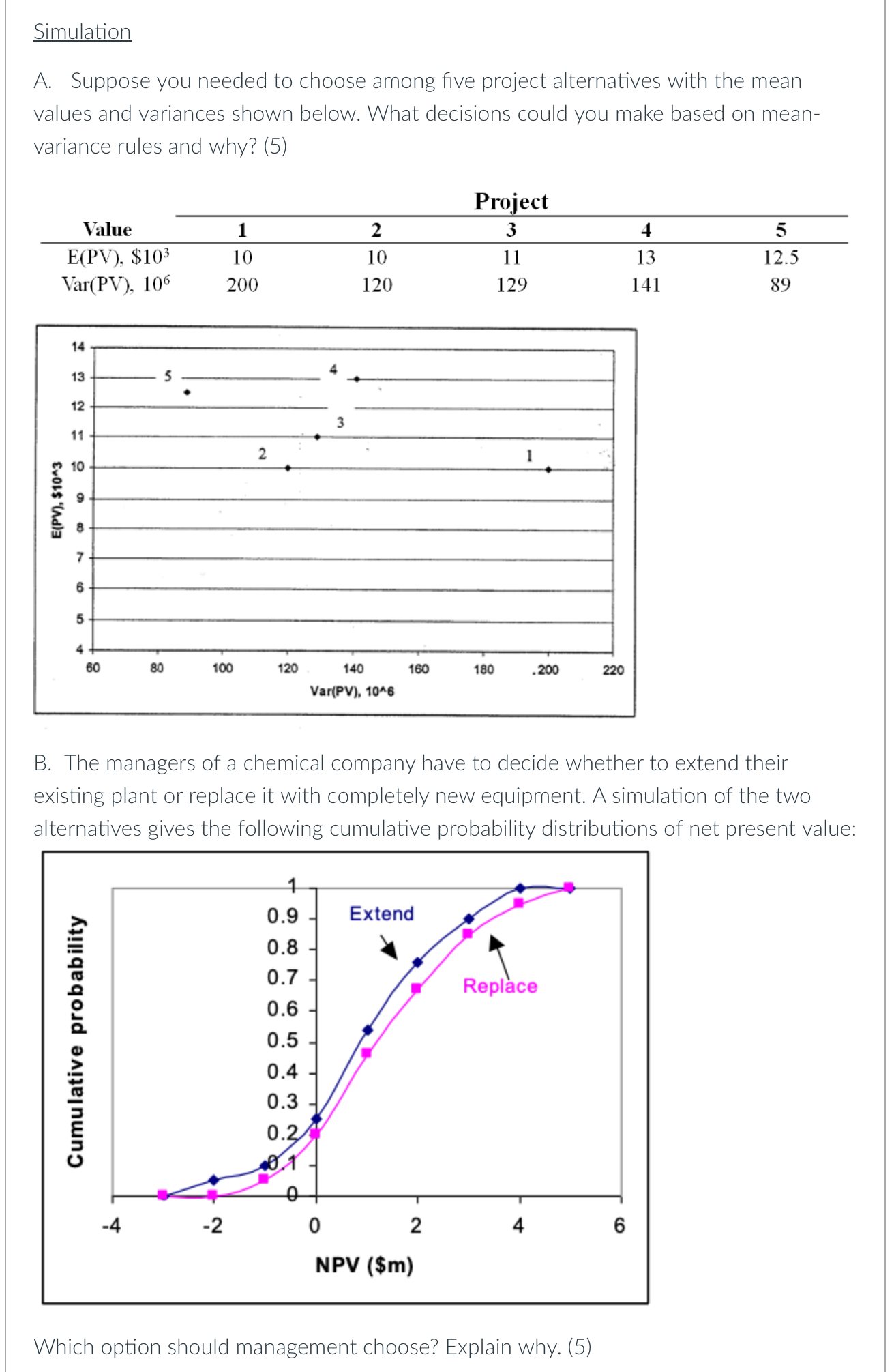 Simulation A . Suppose you needed to choose among