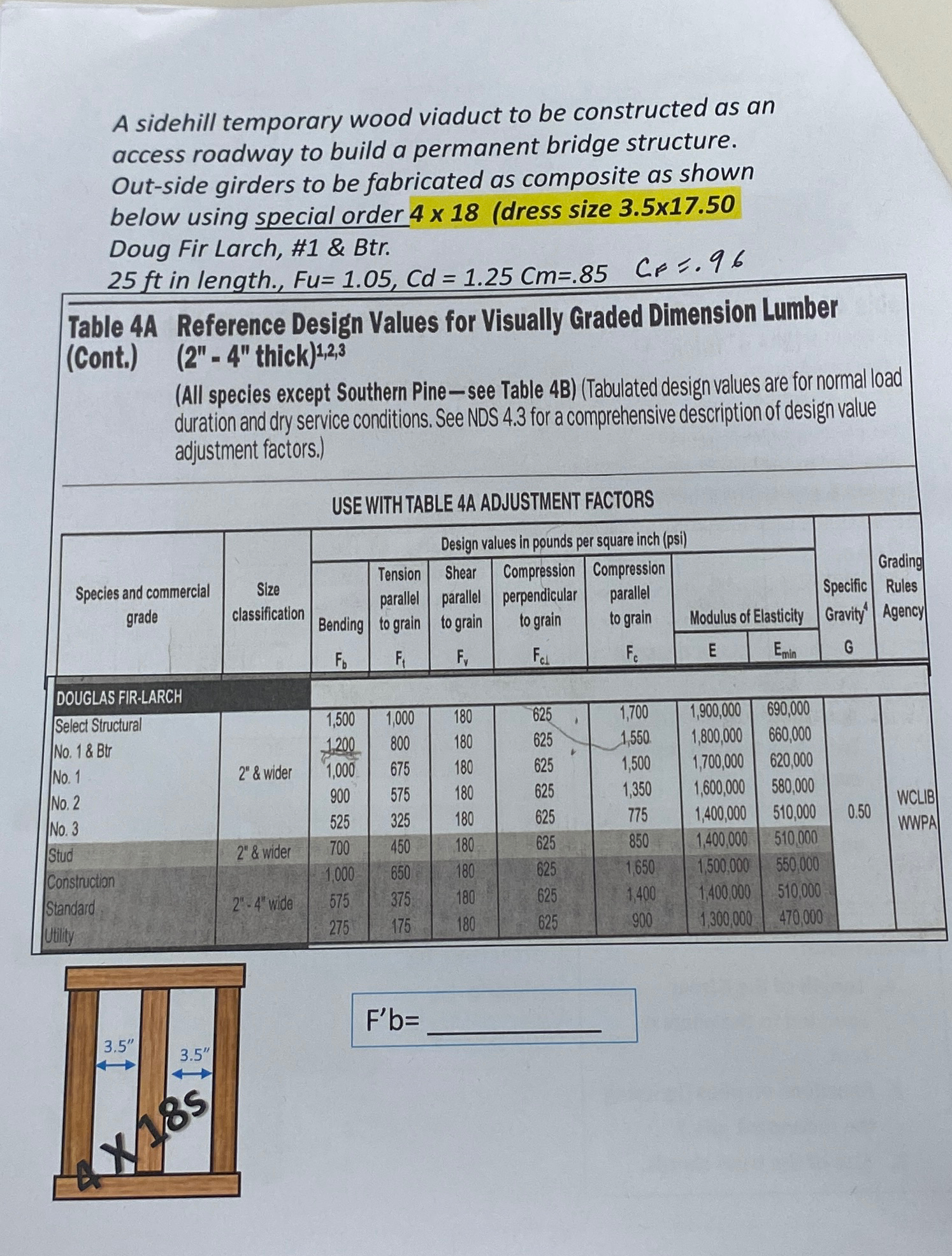A sidehill temporary wood viaduct to be