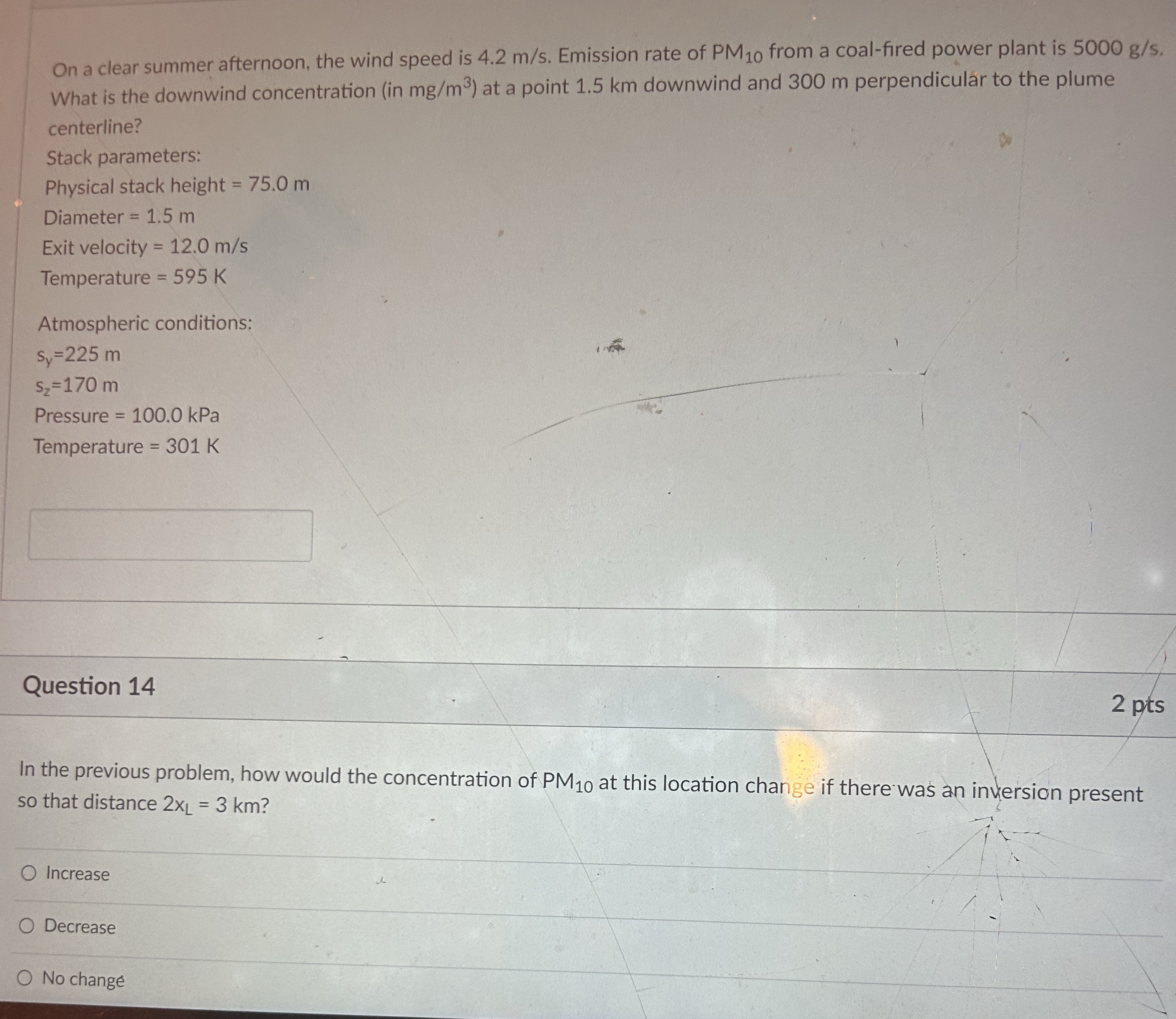 On a clear summer afternoon, the wind speed is 4