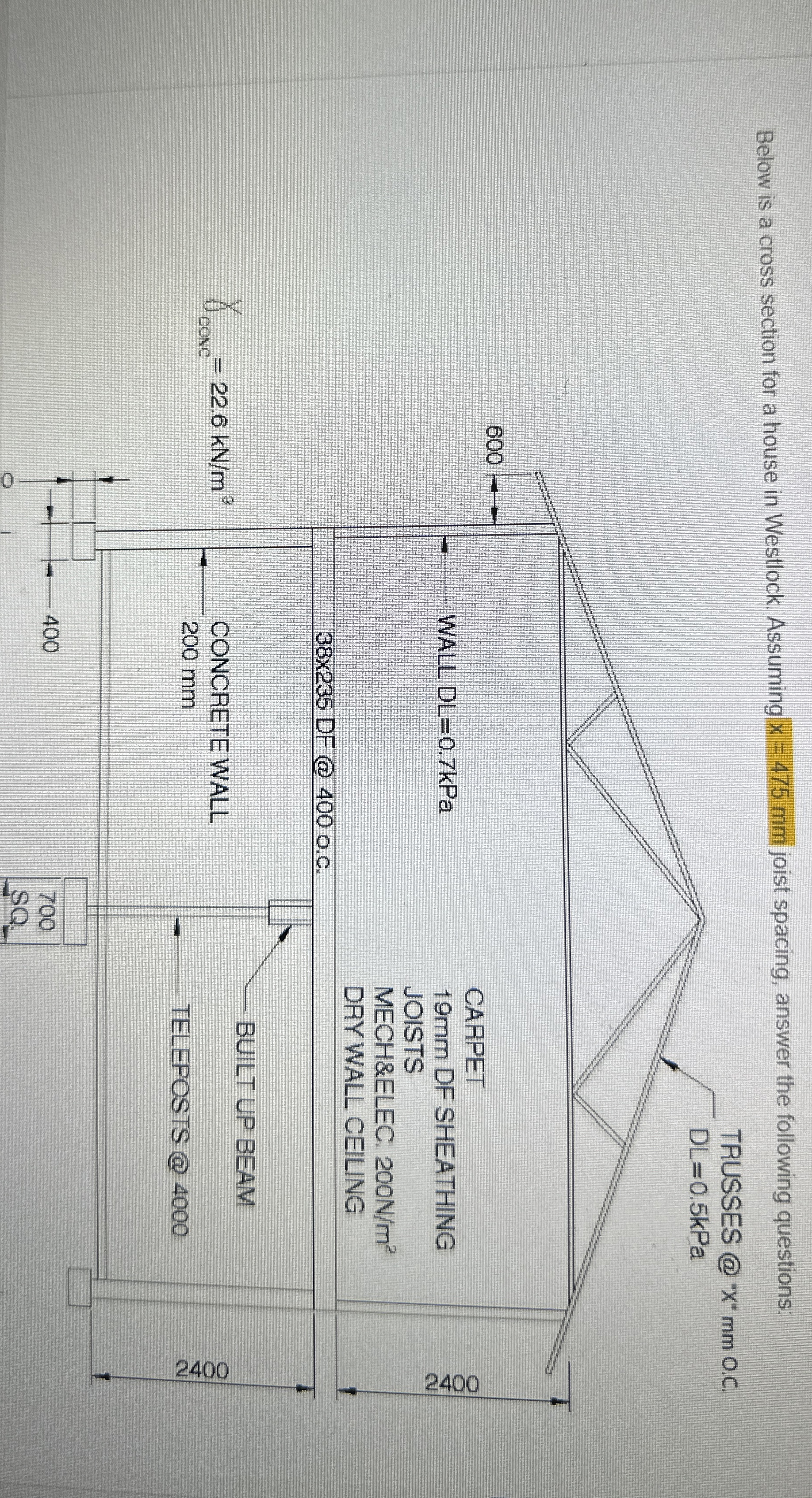 Below is a cross section for a house in Westlock.
