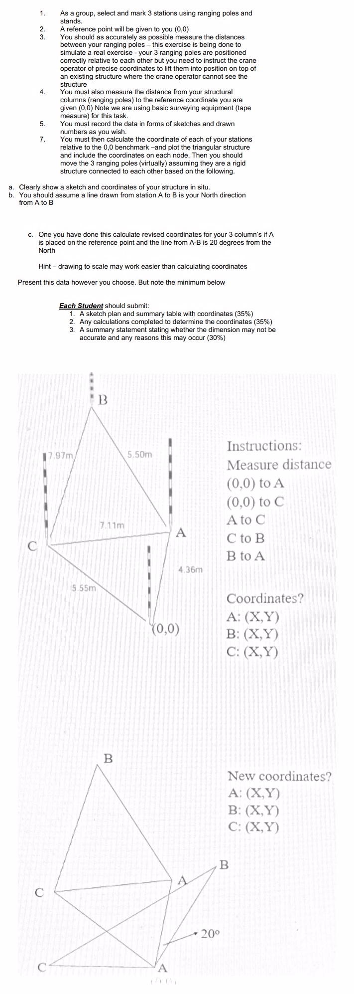 find the coordinates of the triangles A , B and C