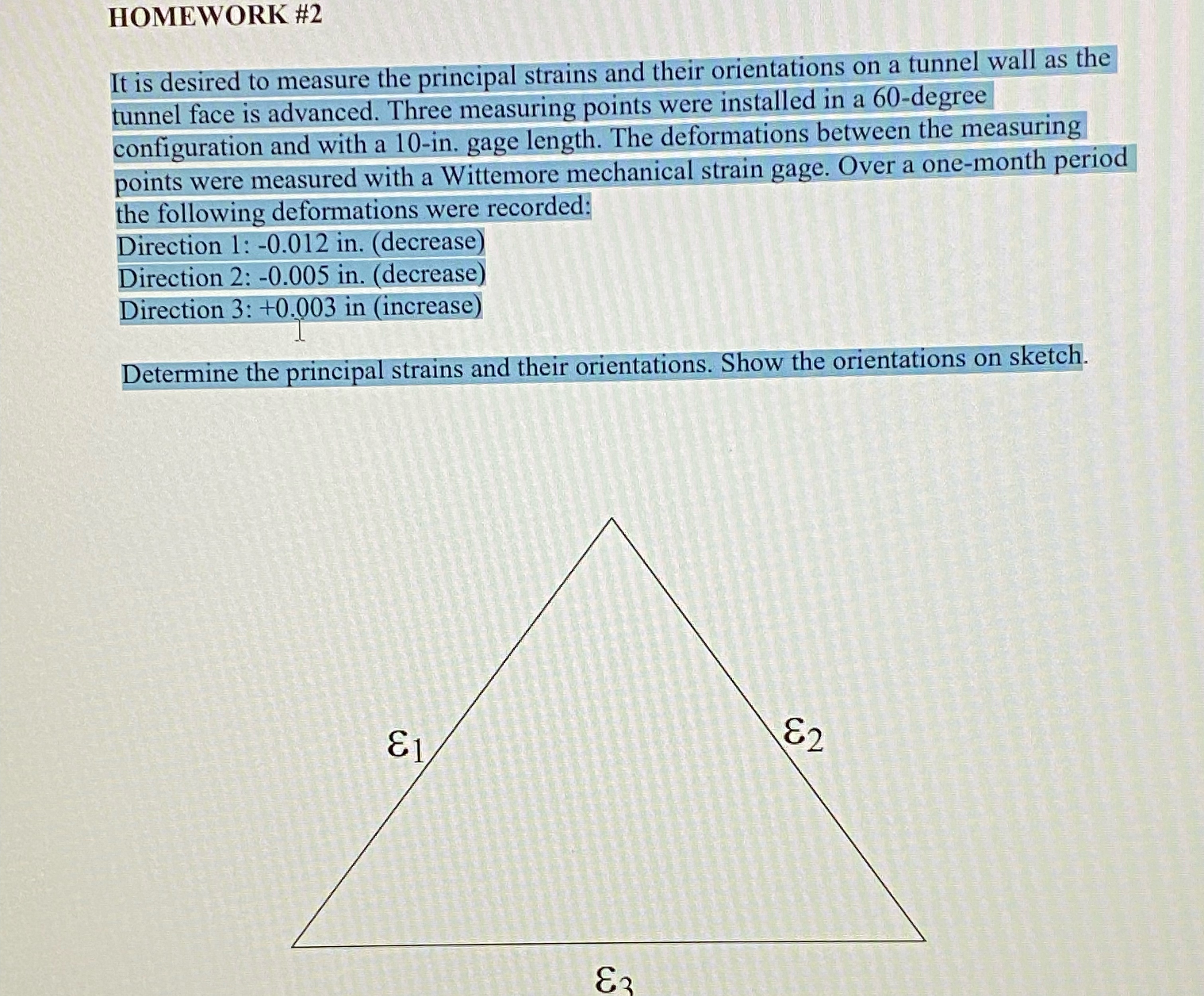 HOMEWORK # 2 It is desired to measure the