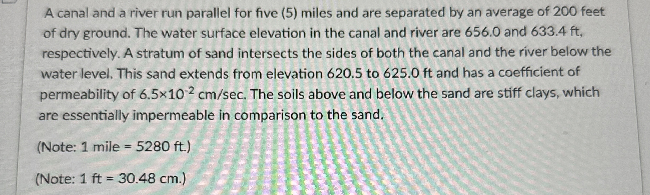 A canal and a river run parallel for five ( 5 )