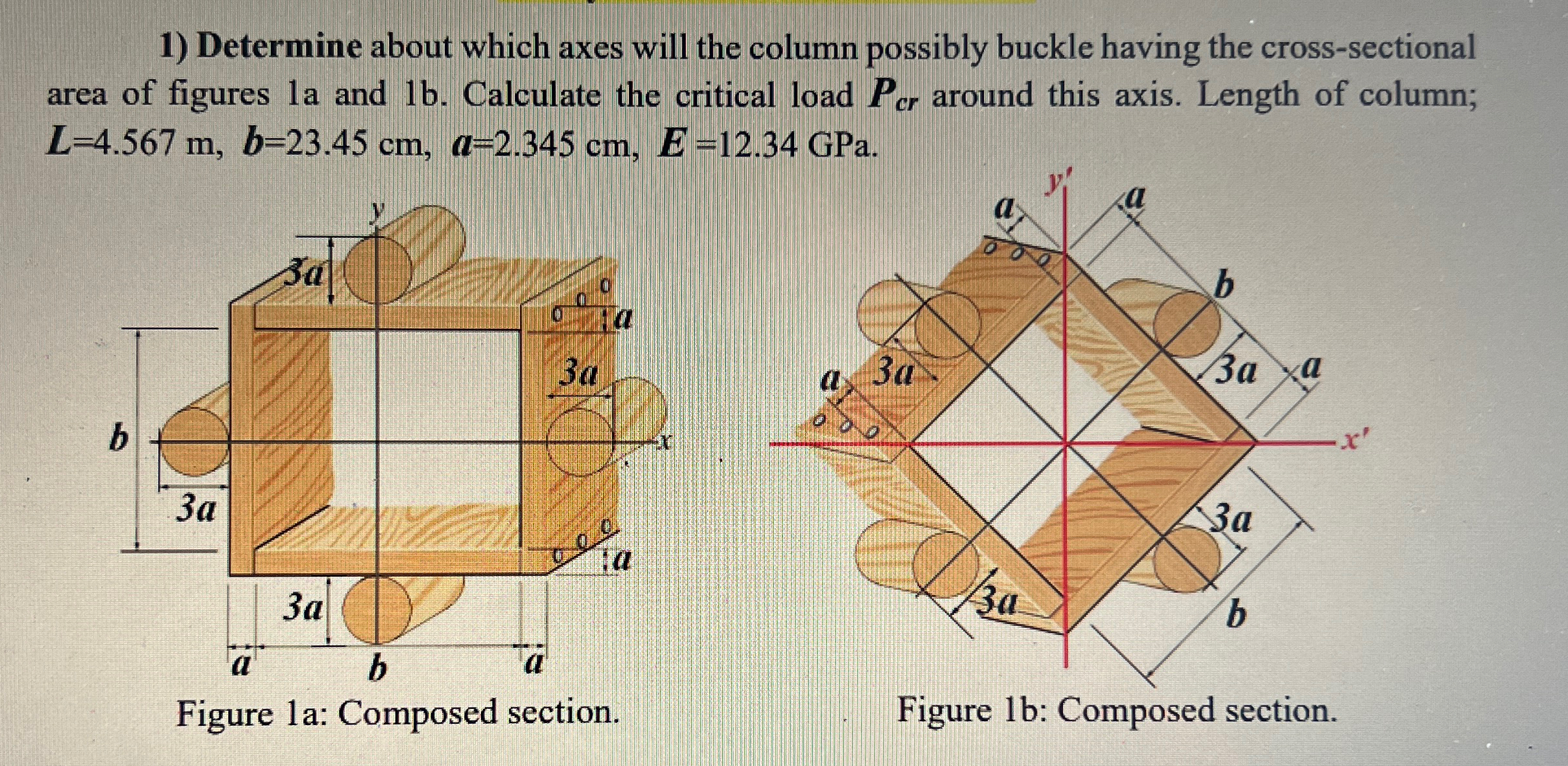 Determine about which axes will the column