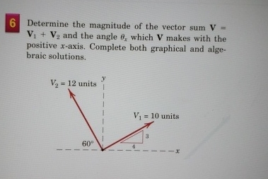 6 Determine the magnitude of the vector sum V = V