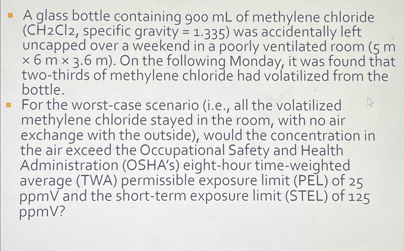A glass bottle containing 9 0 0 m L of methylene