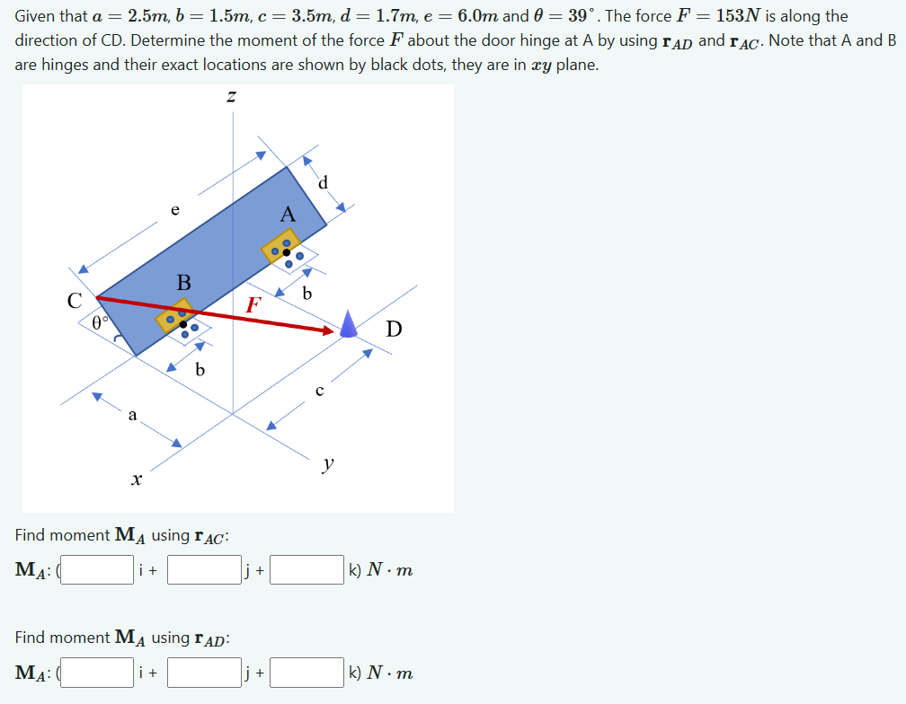 Given that a = 2 . 5 m , b = 1 . 5 m , c = 3 . 5