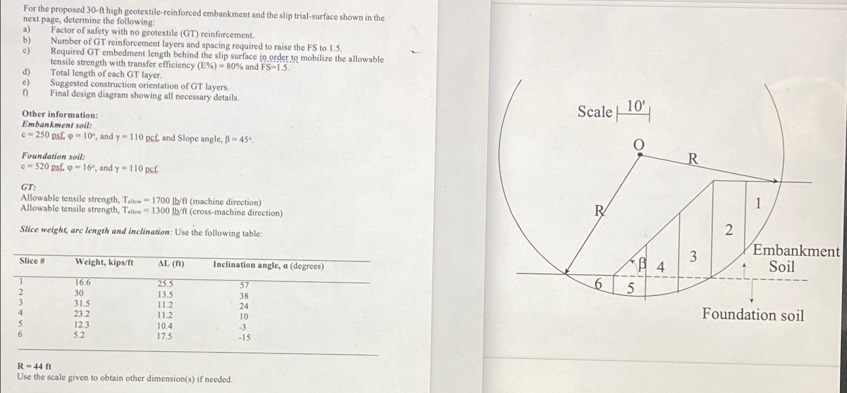 For the proposed 3 0 - ft high geotextile -