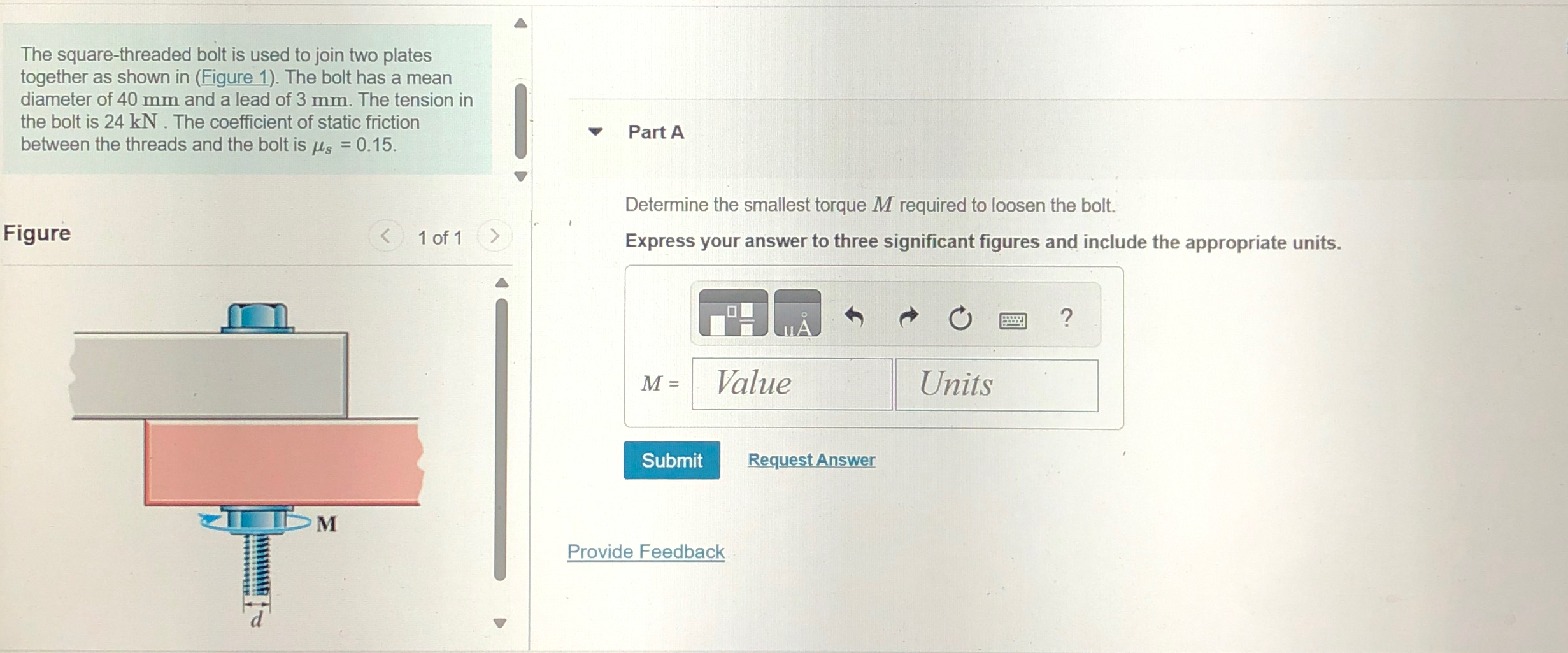 The square - threaded bolt is used to join two