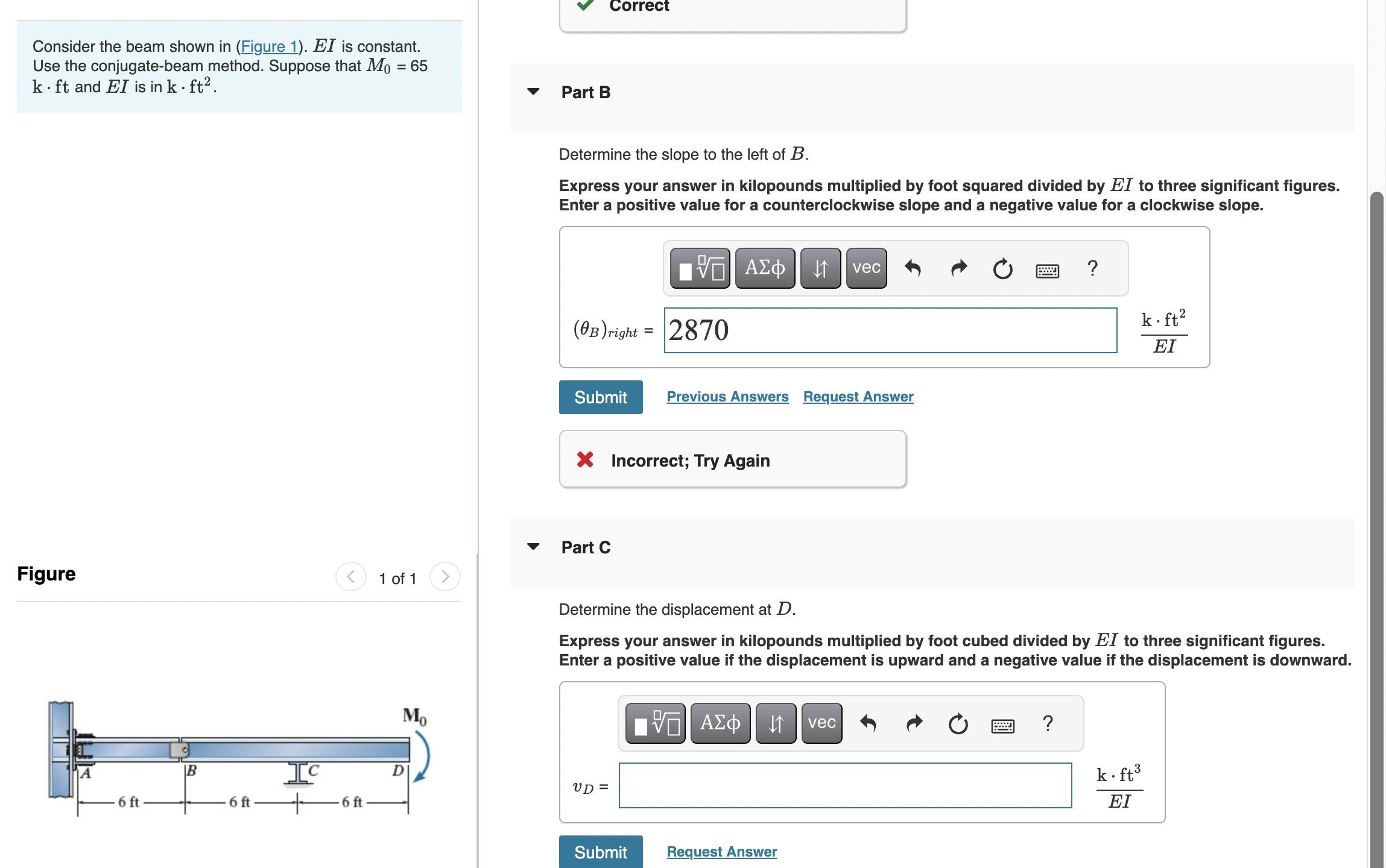 Consider the beam shown in ( Figure 1 ) . E I is