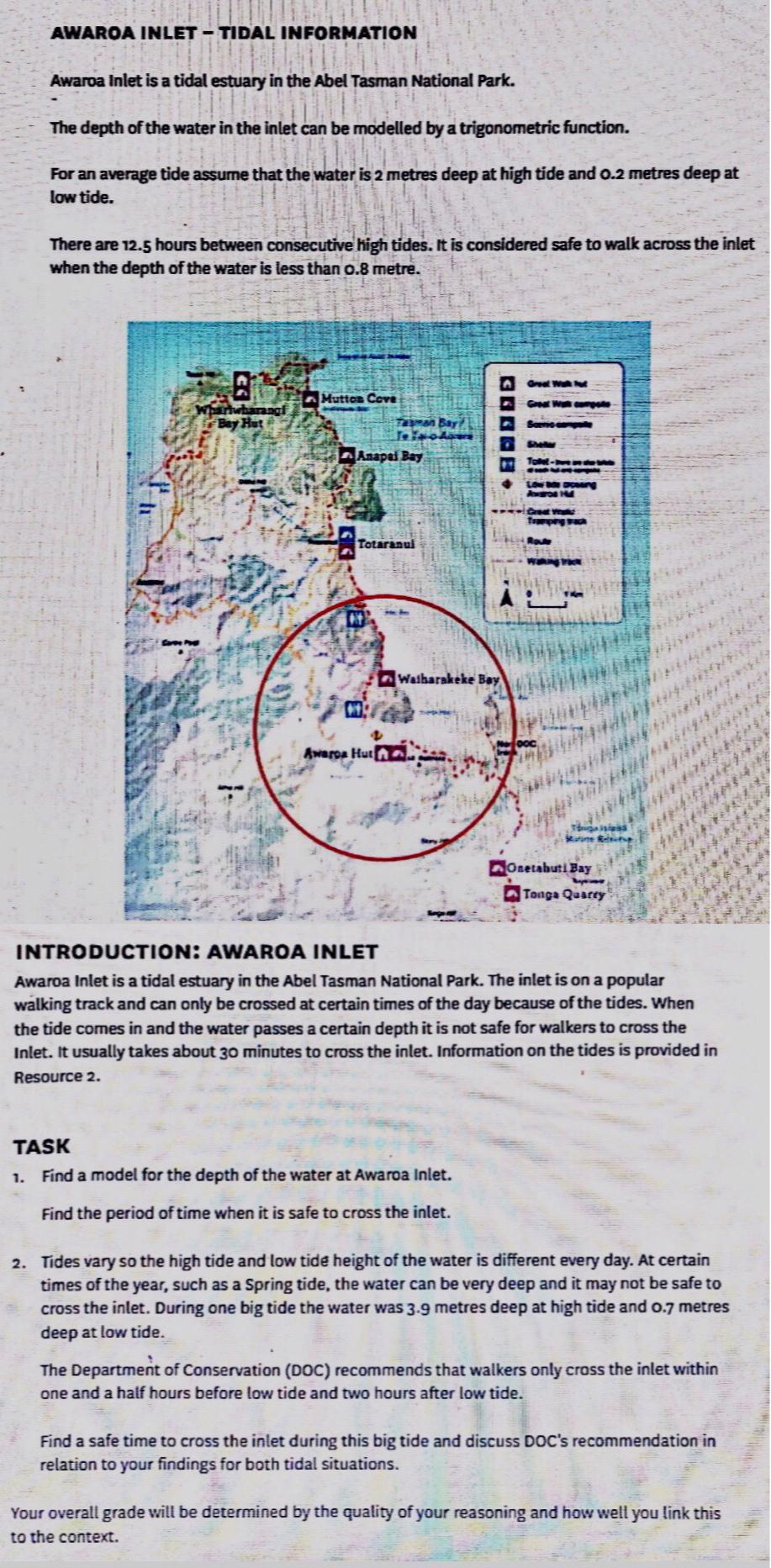 AWAROA INLET - TIDAL INFORMATION Awaroa Inlet is