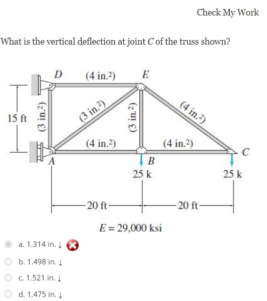 Check My Work What is the vertical deflection at