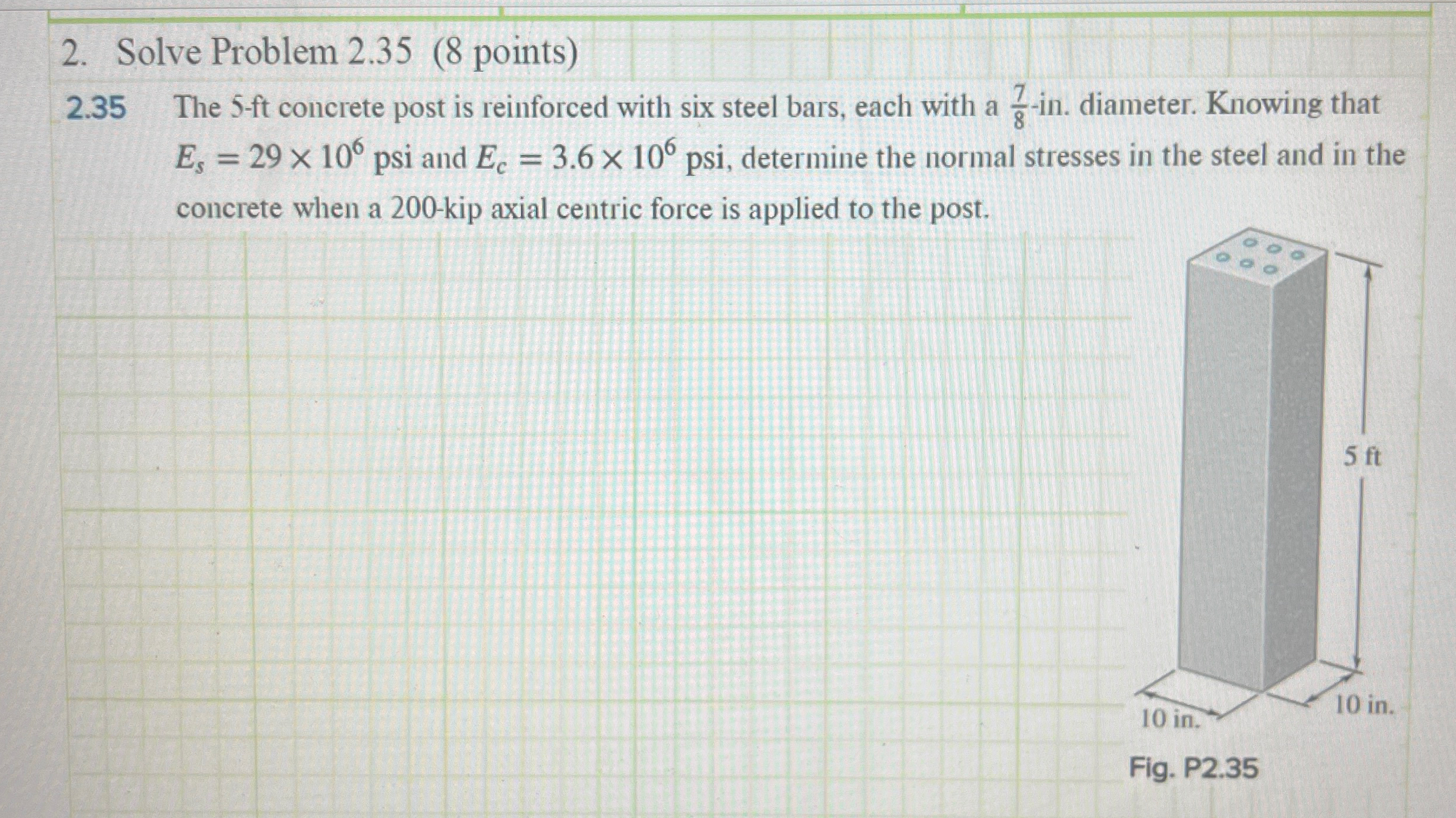 Solve Problem 2 . 3 5 ( 8 points ) 2 . 3 5 The 5