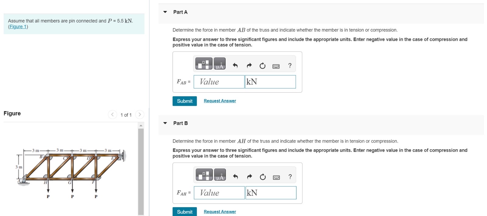 Assume that all members are pin connected and P =