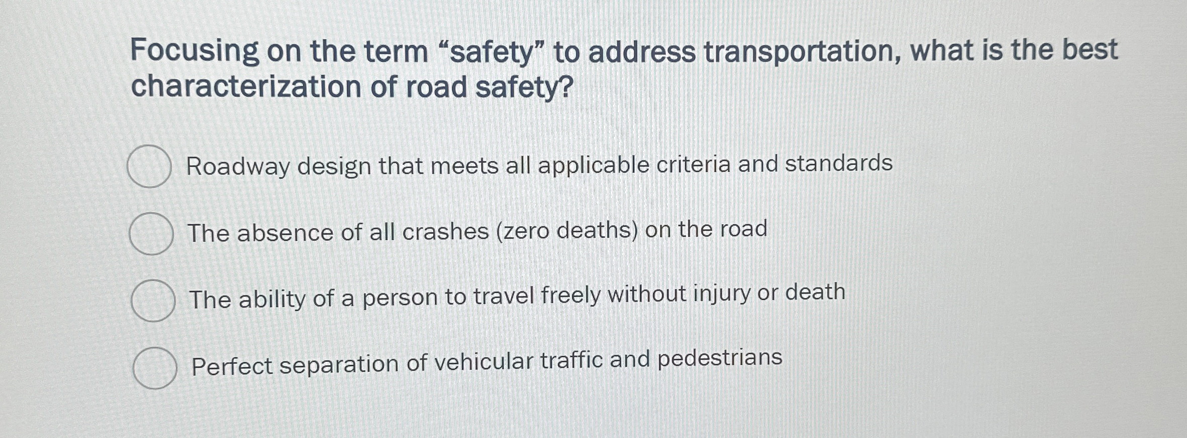 Focusing on the term "safety" to address