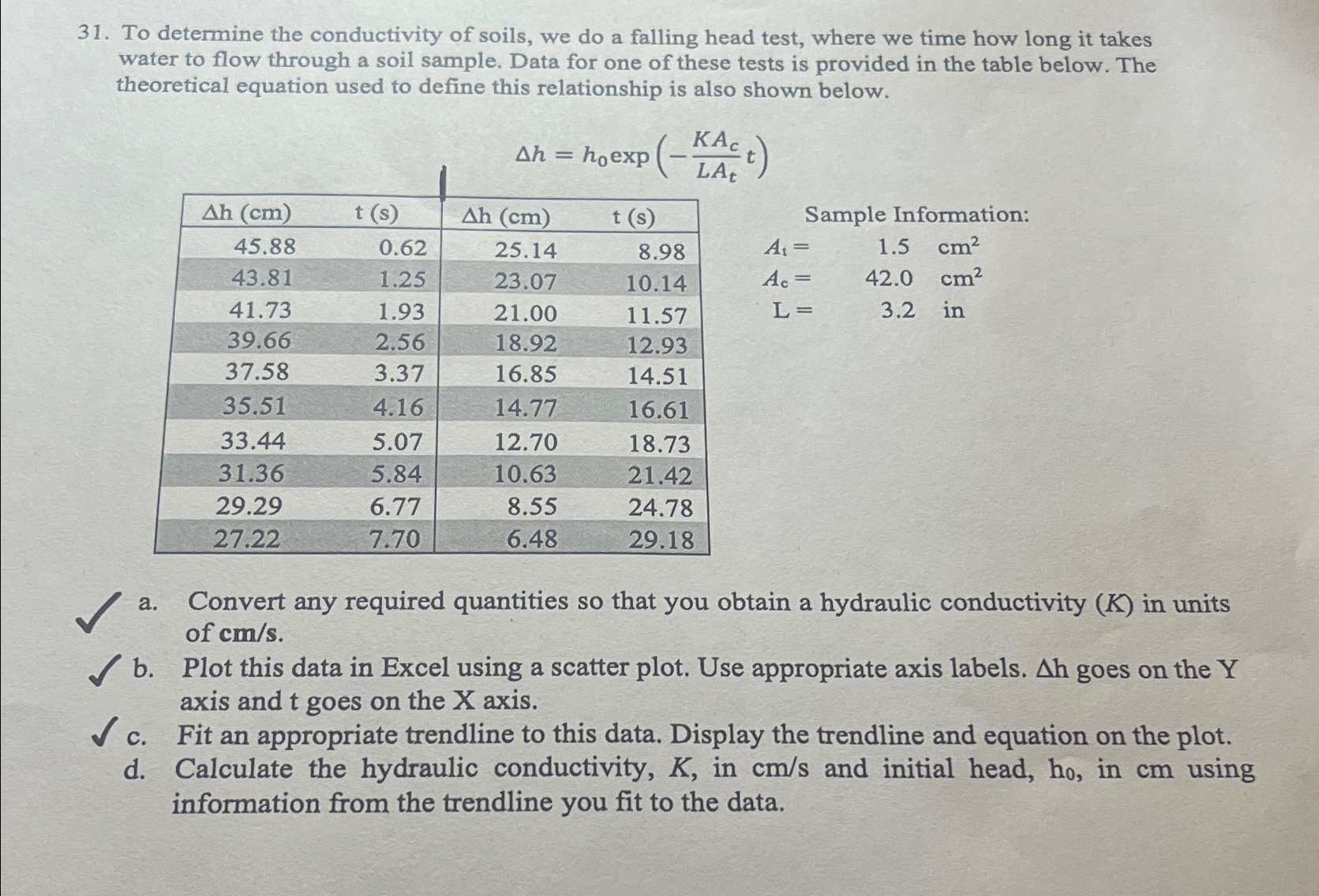 To determine the conductivity of soils, we do a