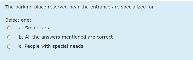 The parking place reserved near the entrance are