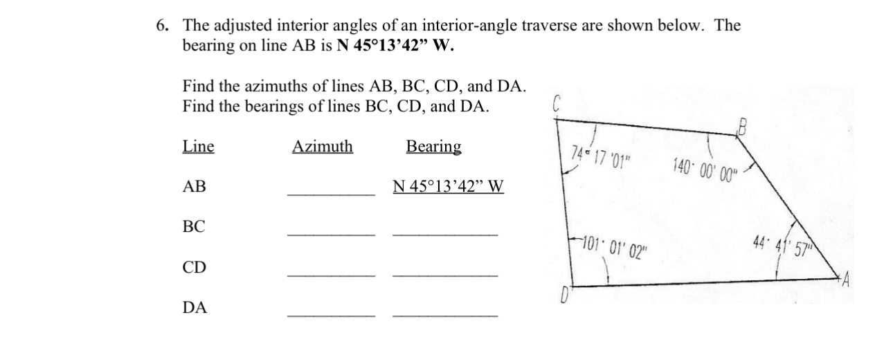 The adjusted interior angles of an interior -