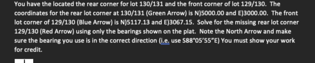 You have the located the rear corner for lot 1 3