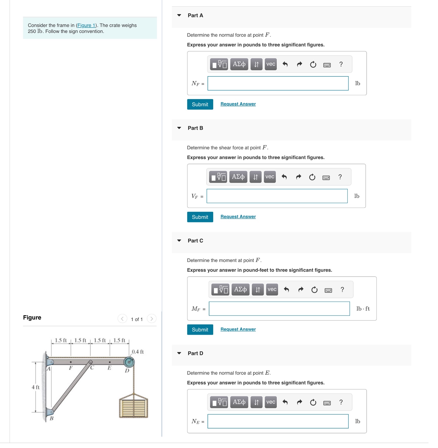 Part A Consider the frame in ( Figure 1 ) . The