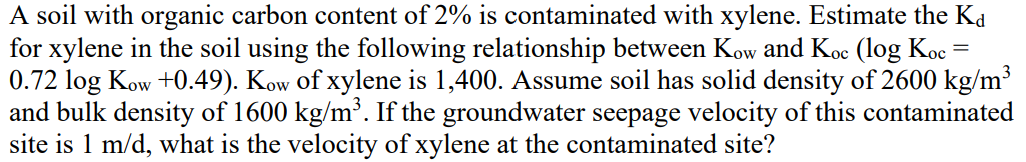 A soil with organic carbon content of 2 % is